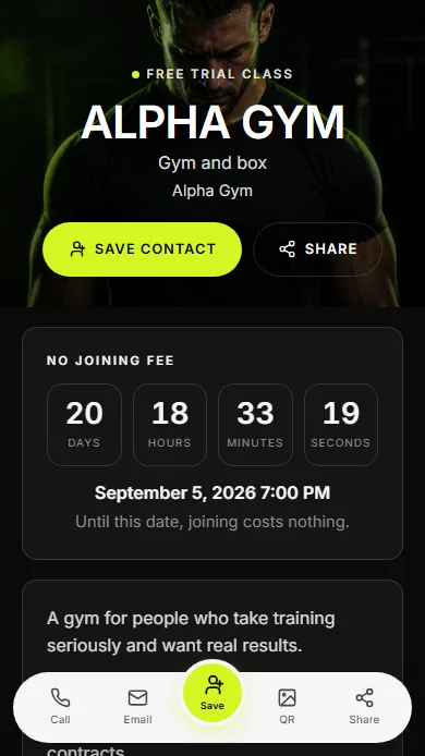 Alpha template — profile preview
