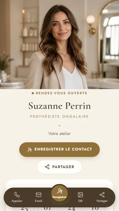 Template Atelier — aperçu du profil