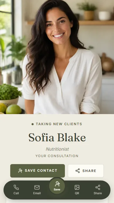 Botânica template — profile preview