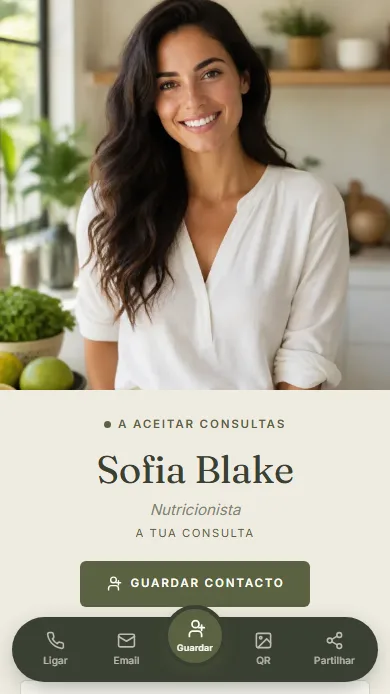 Template Botânica — pré-visualização do perfil