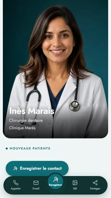 Template Clínica — aperçu du profil