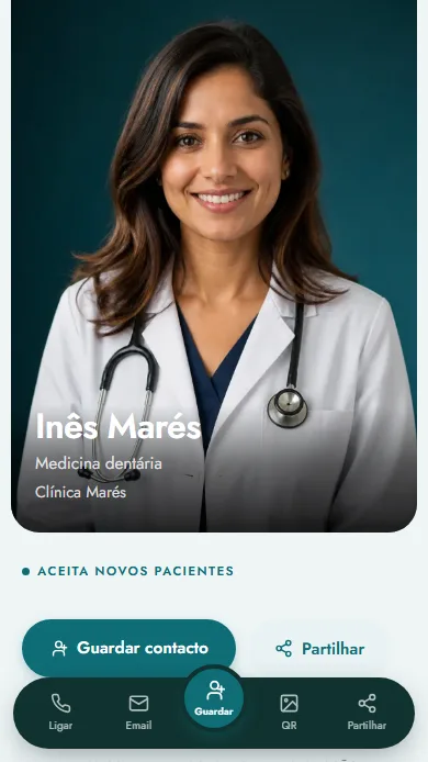 Template Clínica — pré-visualização do perfil