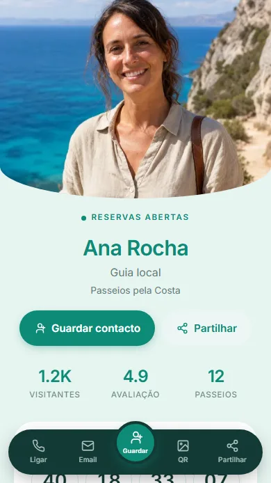 Template Costa — pré-visualização do perfil