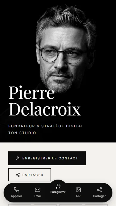 Template Editorial — aperçu du profil