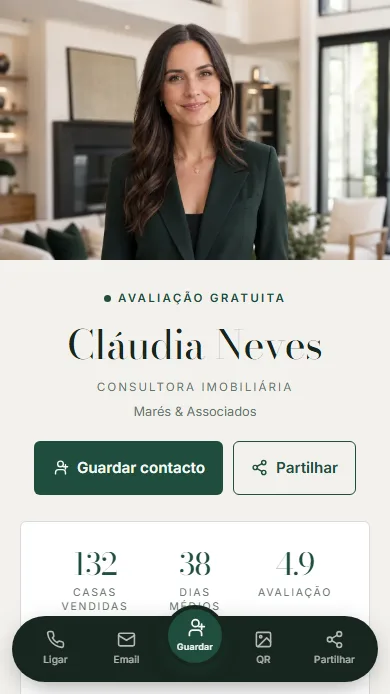 Template Imóvel — pré-visualização do perfil