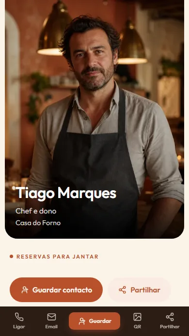 Template Mesa — pré-visualização do perfil