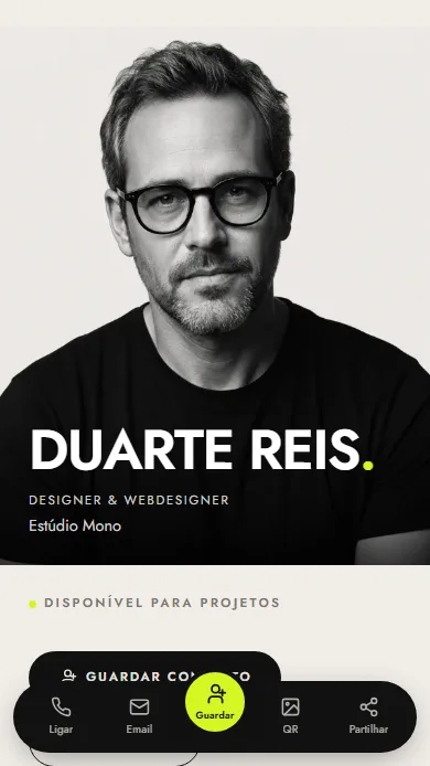 Template Mono — pré-visualização do perfil