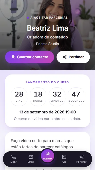 Perfil KARD num telemóvel — template Prisma