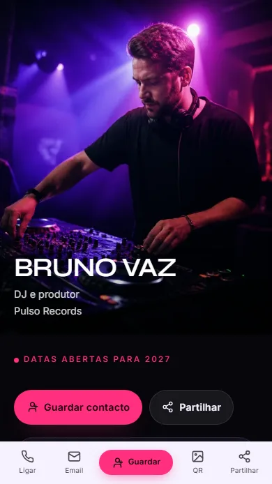 Template Pulso — pré-visualização do perfil
