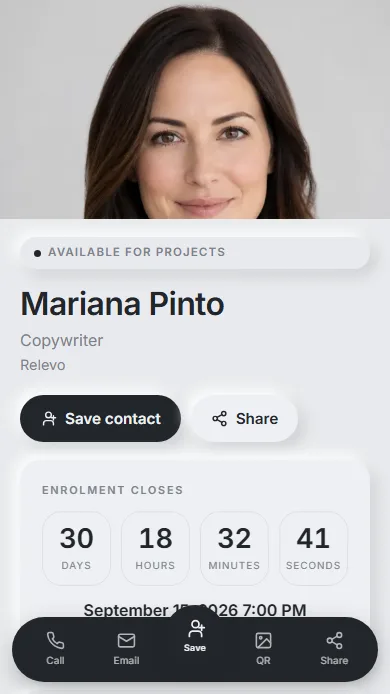 Relevo template — profile preview
