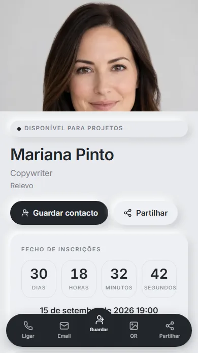 Template Relevo — pré-visualização do perfil
