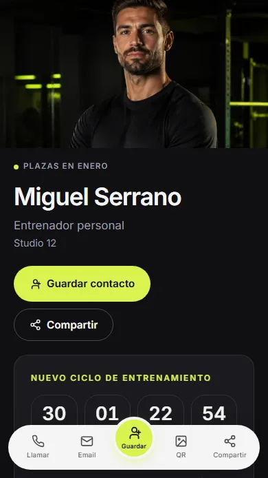 Perfil KARD en un móvil — plantilla Studio
