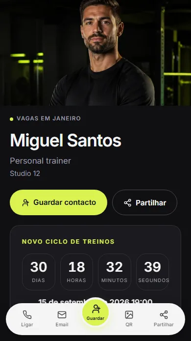 Perfil KARD num telemóvel — template Studio